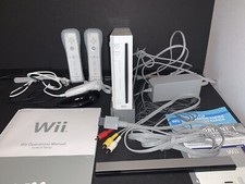 Nintendo Wii Console, 2 Controllers, Cables, Sensor Tested. Works Great 