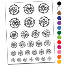 Moon and Star Orbit Temporary Tattoo Water Resistant Set