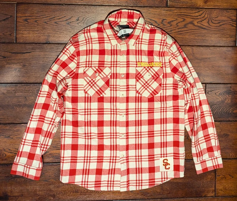 Darius Rucker by Fanatics Men's USC Trojans Plaid Flannel Shirt Size M - NWT - Image 4 of 4