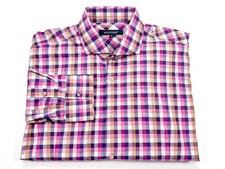 Bogosse XXL Size 6 Men's Multi-Color Check Long Sleeve Button Front Shirt