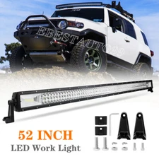 52 INCH LED Light Bar Flood Spot Combo Kit For Jeep Wrangler JK TJ CJ Offroad