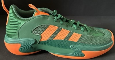 Adidas SM NCAA Exhibit Select Miami Hurricanes Basketball Shoes W Sz 15 JL4012