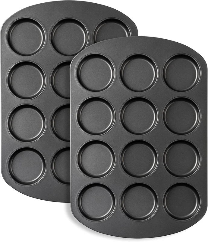 12-Cavity Muffin Top Cupcake Pan Nonstick