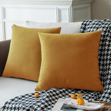 Mineral Yellow Colored Cozy Pillow Covers 20 x 20 2 Set