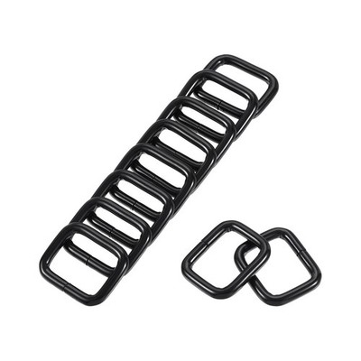 Metal Rectangle Ring Buckles 20x16mm for DIY Belt Bags Black 60pcs
