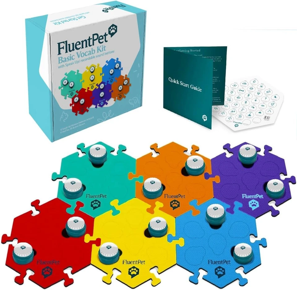 Kit de comunicación para mascotas: 12 botones + 6 azulejos hexagonales Foto 3 de 4