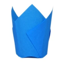 Muffin Greaseproof paper Baking cupcake cups, 2" x 3 1/2" Tulip Baking 125 Blue