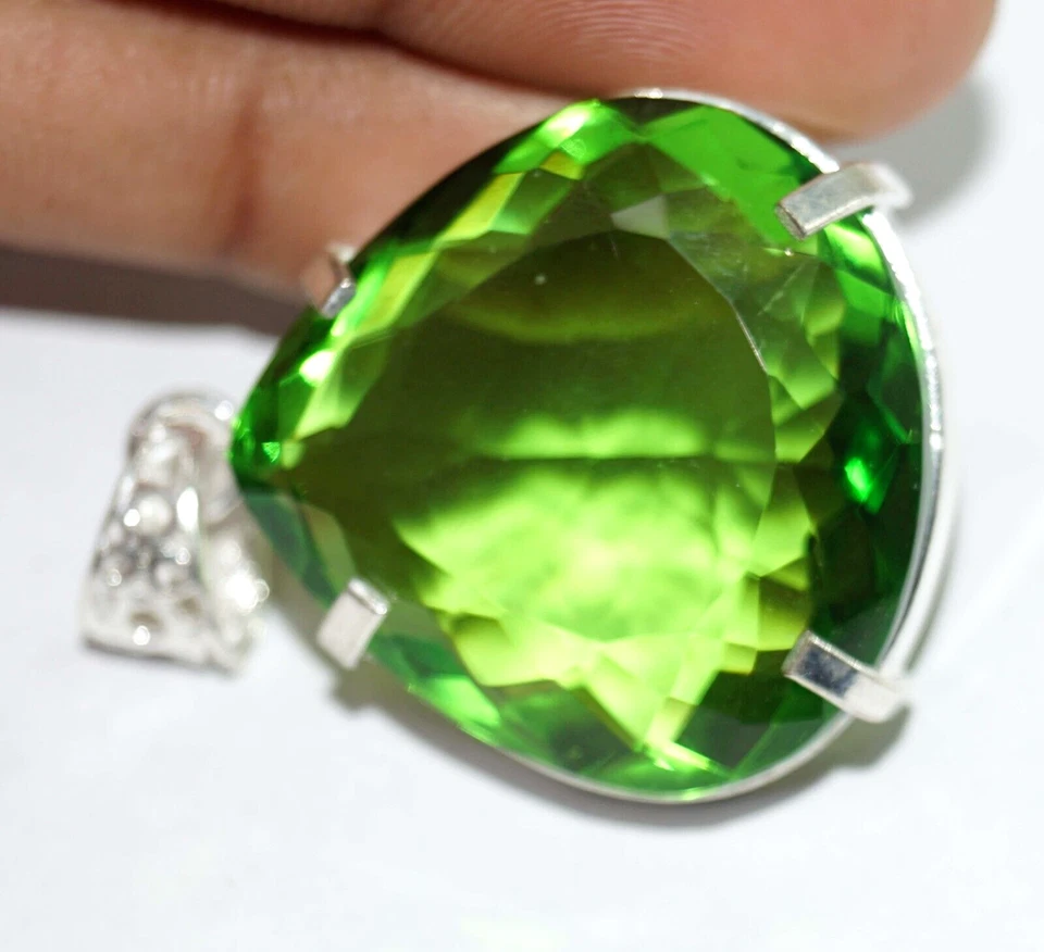 Pietra preziosa sciolta cuore solitario argento tedesco taglio smeraldo... - Immagine 2 di 4