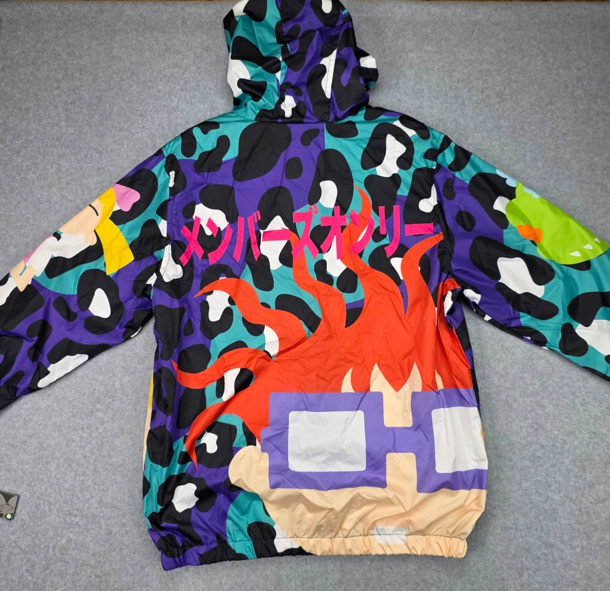 Members Only X Nickelodeon Rugrats Mens Large All Over Windbreaker