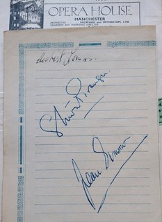 JEAN SIMMONS STEWART GRANGER HERBERT LOMAS AUTOGTAPH SIGNED PAGE & PROGRAMME
