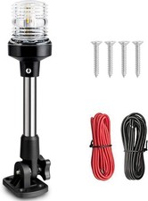 Boat Anchor Light 3-Nautical Mile White LED Fold down Stern Light for Pontoon an