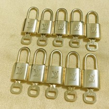LOUIS VUITTON LV 10 SET PADLOCK KEY CHARM CADENA GOLD-PLATED FRANCE 37PDA271