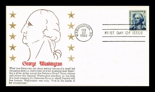 DR JIM STAMPS US COVER GEORGE WASHINGTON 5C PROMINENT AMERICANS FDC SCOTT 1283