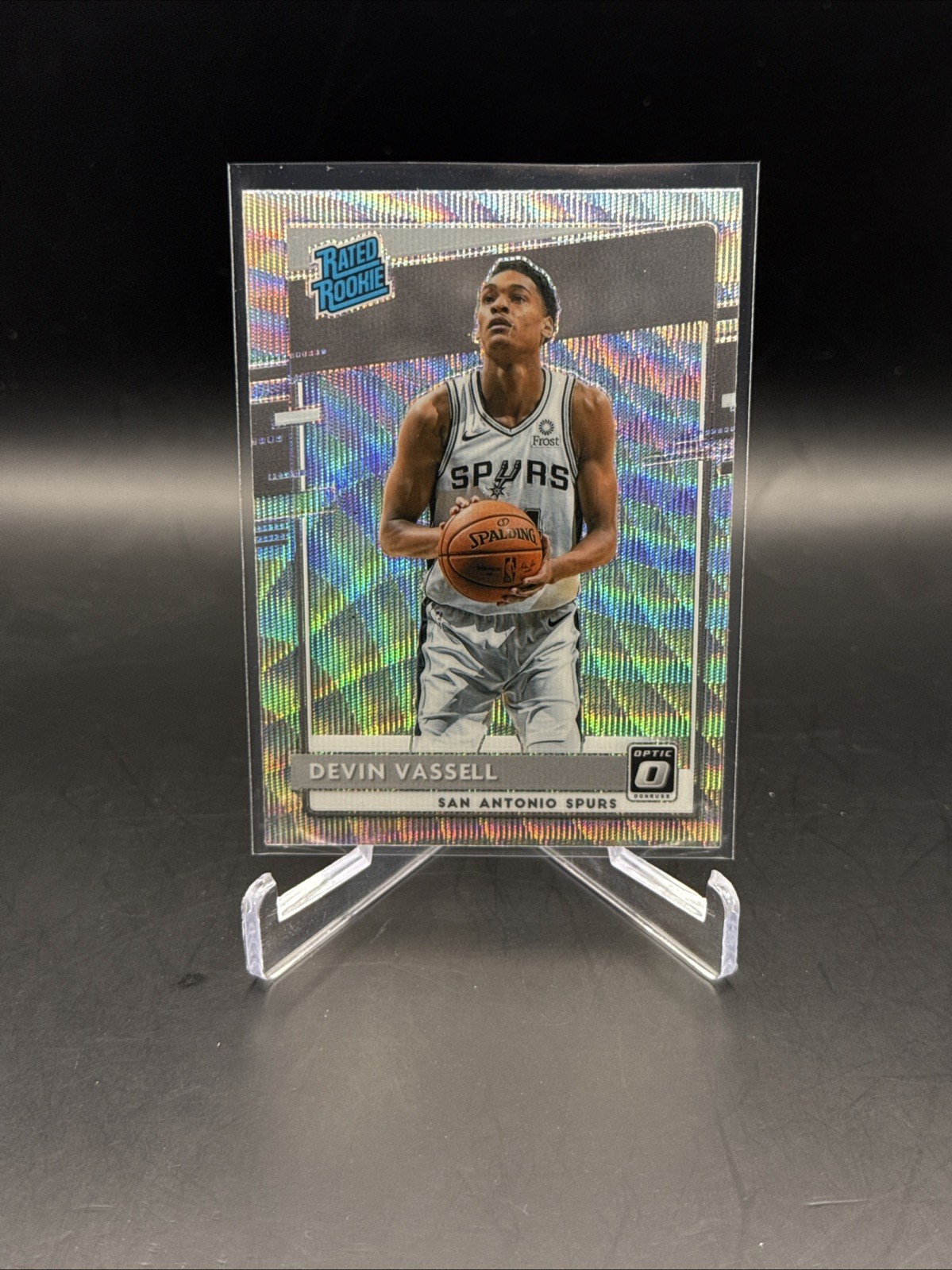 2020-21 Donruss Optic Devin Vassell Rated Rookie Silver Wave Prizm Card RC 161