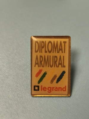 Vintage Werbepins Diplomat Armural Legrand rechteckig mehrfarbig