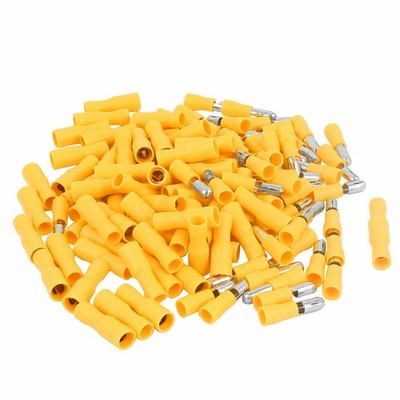 120 pcs MPD5.5-195 16-14AWG yellow PVC boot cable lug male to female terminals  