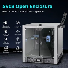 Metal and Tempered Glass Open Enclosure with Drag Chain and Fan for Sovol SV08