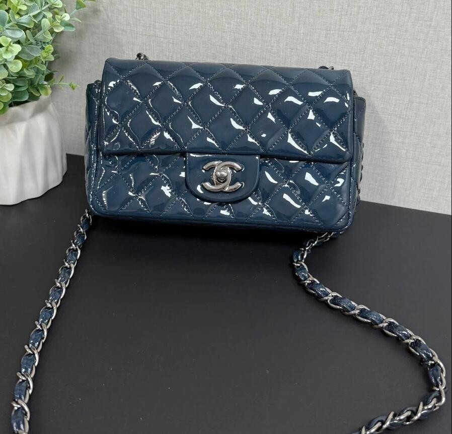 Chanel Classic Flap Bag Mini Rectangular Patent L… - image 2