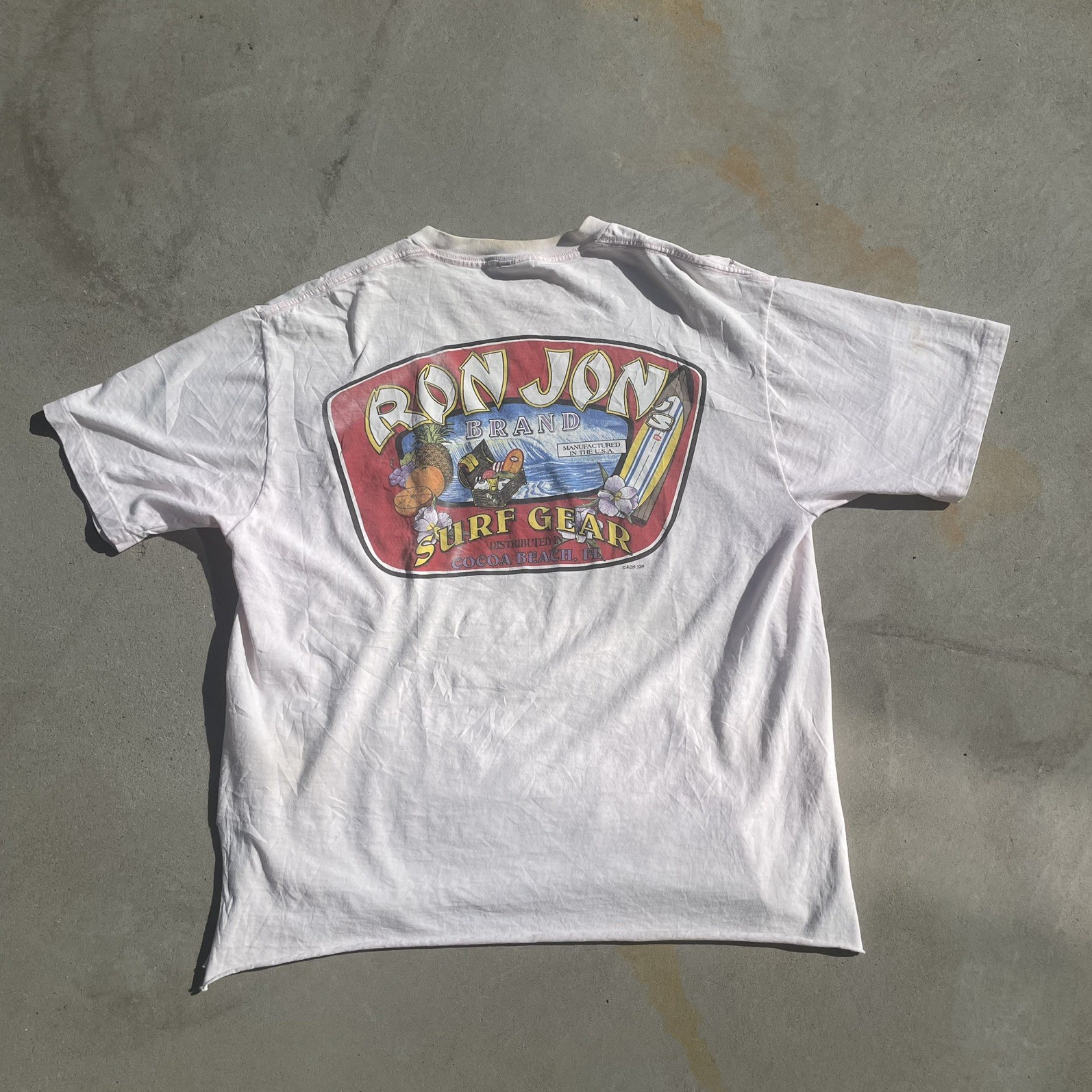 Camiseta Crazy Faded Pink Ron Jon Surf Shop Surf Gear XL De Colección Y2K Envejecida