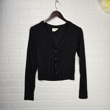 Universal Thread Black Ribbed Cardigan Size Small