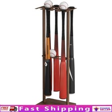 Stainless Steel Baseball Bat Stand Holds 8 Bats 5 Balls Free Standing Holder New