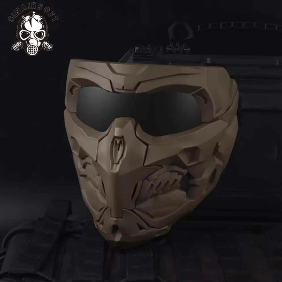 Máscara táctica magnética CS máscara facial completa cosplay airsoft paintball máscara protectora Foto 2 de 4