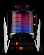 Jukemaster 100 CD Player FM Radio Jukebox Songs Tyrell 14x11" USED TESTED 2004