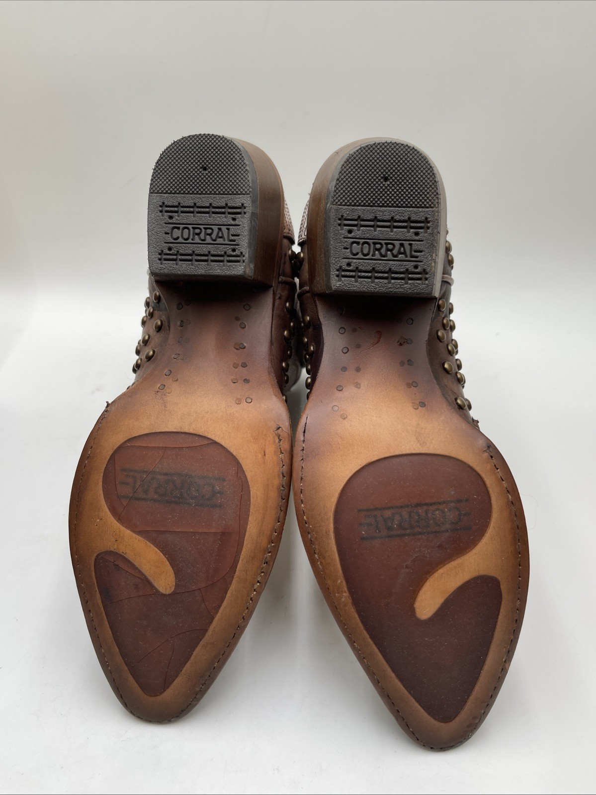 Corral Python Embroidery Leather Studded Snip Toe… - image 9