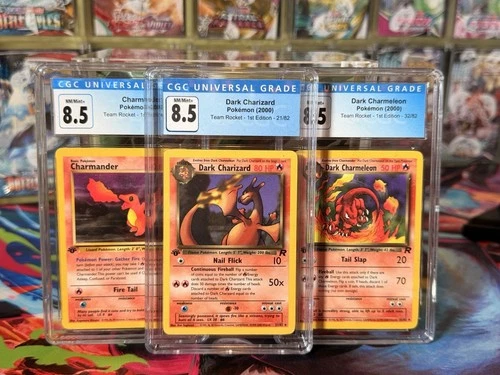 1st Edition Dark Charizard 21/82 Team Rocket CGC 8.5 | Charmander + Charmeleon🌟