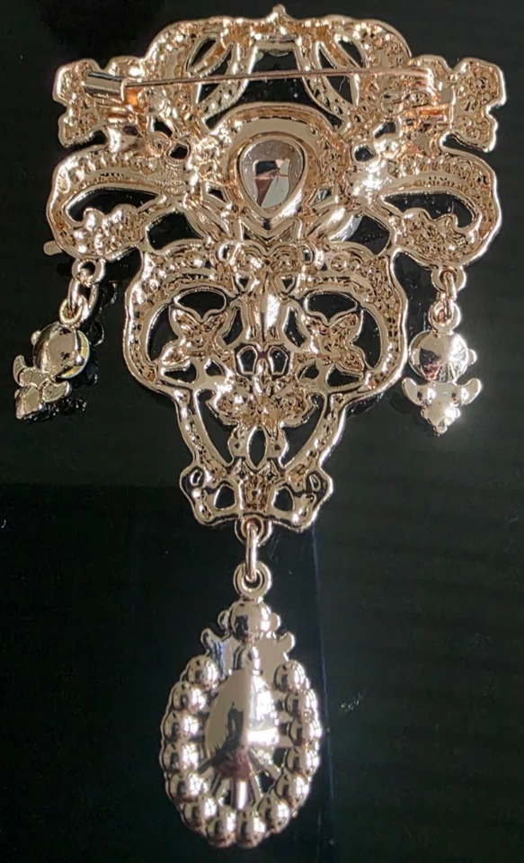 Vintage inspirierte elegante Brosche mit strahlenden Steinchen MODESCHMUCK - Bild 2 von 2