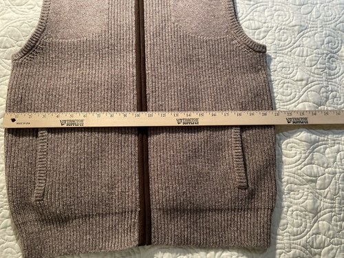 Mens L. L. Bean Ribbed Knit Sweater Vest Merino Lamb's Wool Sz M Zip Front Brown - Picture 18 of 21