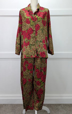 Vintage Victoria s Secret Leopard Floral Pajama Set Women's Small Y2k Feminine