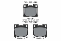 Textar BremsbeläGe BremsklöTze RüCkseite FüR Toyota Yaris P21 PA1 PH1 1.6 GR 4WD