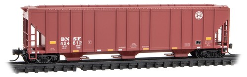 Tolva cubierta Micro-Trains MTL escala N 3 bahías BNSF/marrón/círculo-cruzado #424812 | Condition: New
