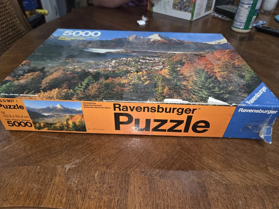 Rare Vintage Ravensburger 5000 piece puzzle 6255907 Autumn In The Alps 1982 - Image 4 of 4
