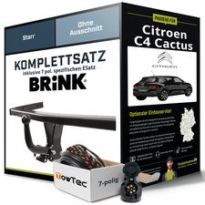 Anhängerkupplung BRINK starr für CITROEN C4 Cactus +E-Satz Kit (AHK+ES)