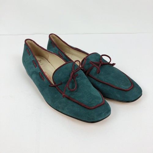 Mocasines AMALFI BY RANGONI Genio para mujer talla 10 azul rojo gamuza nuevos sin caja - Imagen 5 de 11