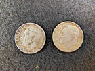 1958, 1960-D Roosevelt Dimes, lot of 2, 90% silver in circulated condition