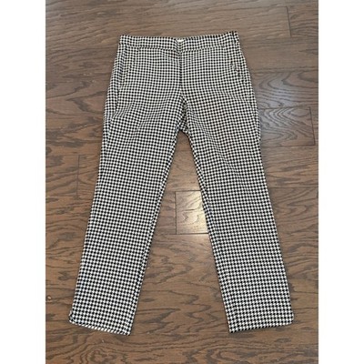 MaxMara Houndstooth Cropped Side Zipper Slim Cropped Pants Size 6 US