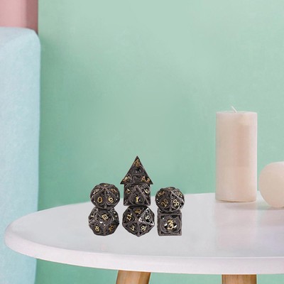 Antikes Kupfer hohlgeschnitztes DesignMetallwürfel-Set DND Dice D&D Polyhedral