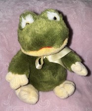 Greendog Green Yellow Frog Plush Ribbon 7  Croaks