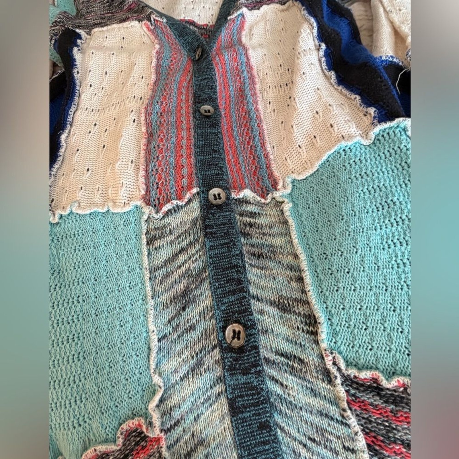 Freepeople Multicolor Patchwork Long Cardigan siz… - image 12