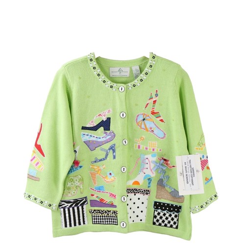 Design Options Large Tree Sweater Zip-Up Cardigan Sweater Felt