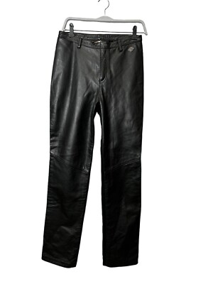 Harley Davidson Motor Pants Leather Front Spandex Back SZ 36/8