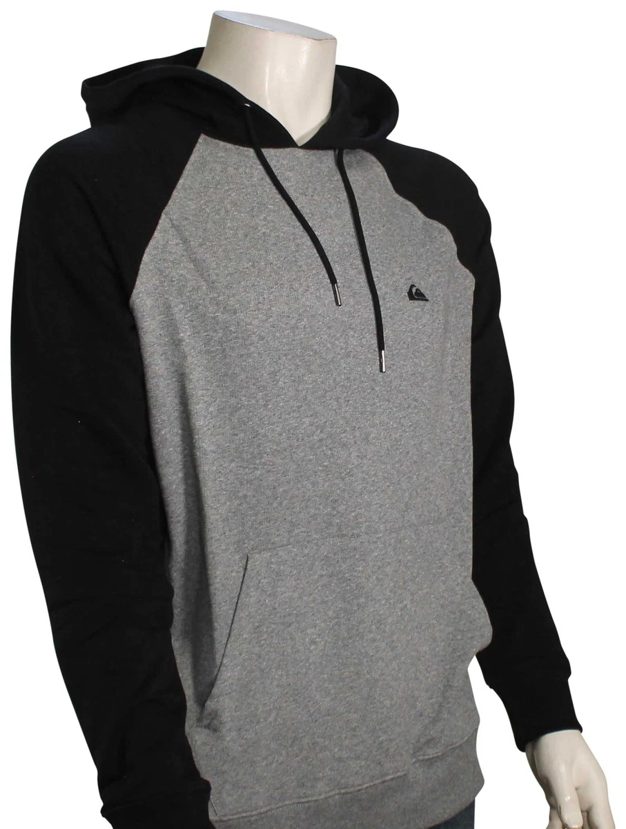 Quiksilver Essentials Raglan Hoodie Black Grey Black New