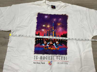 New VTG 90s Walt Disney World 25th Anniversary XXL T Shirt Genie