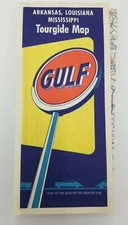 Vintage 1950 Gulf Arkansas Louisiana Mississippi Tourguide Road Map Rand McNally