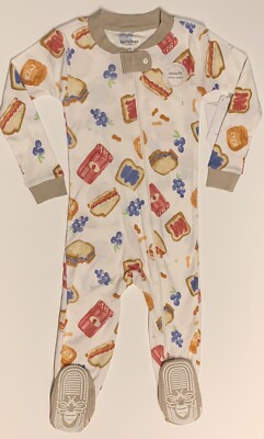 Burt's Bees Baby Sleep & Play Pajamas Footed Pjs Organic Peanut Butter Jelly