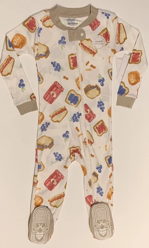 Burt's Bees Baby Sleep & Play Pajamas Footed Pjs Organic Peanut Butter Jelly