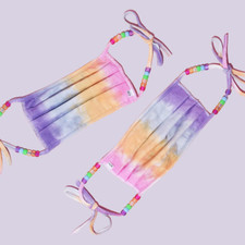 Stoney Clover Lane Adjustable Beaded 2-Pieces Washable Face Cover, Multicolor 